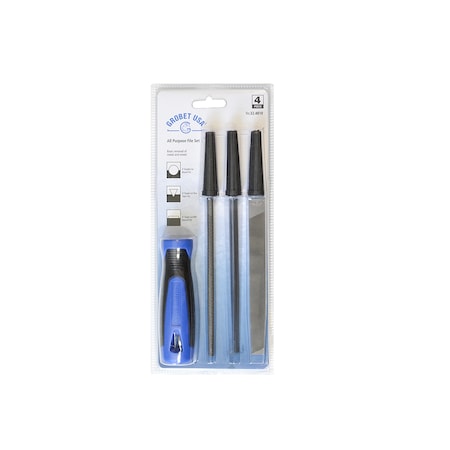 Grobet File 3-Piece All Purpose File Set w/Handle 32.4810